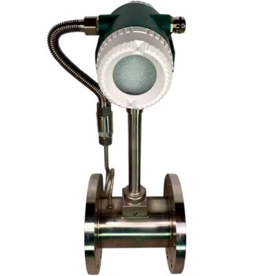 DN100 Medidor de flujo vortex de acero inoxidable KLUGB PN16 RF brida DIN, para vapor 0.5-7.5 t/h <1,6 MPa, <250°C, 4-20mA, ExdIIBT6