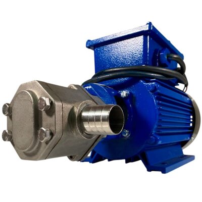 Pompe à engrenages en acier inoxydable pour huile moteur WCB-100/220 V 50 Hz, 50 l/min, 30 m, AISI 304, 1,1 kW, 1 400 tr/min, Ex