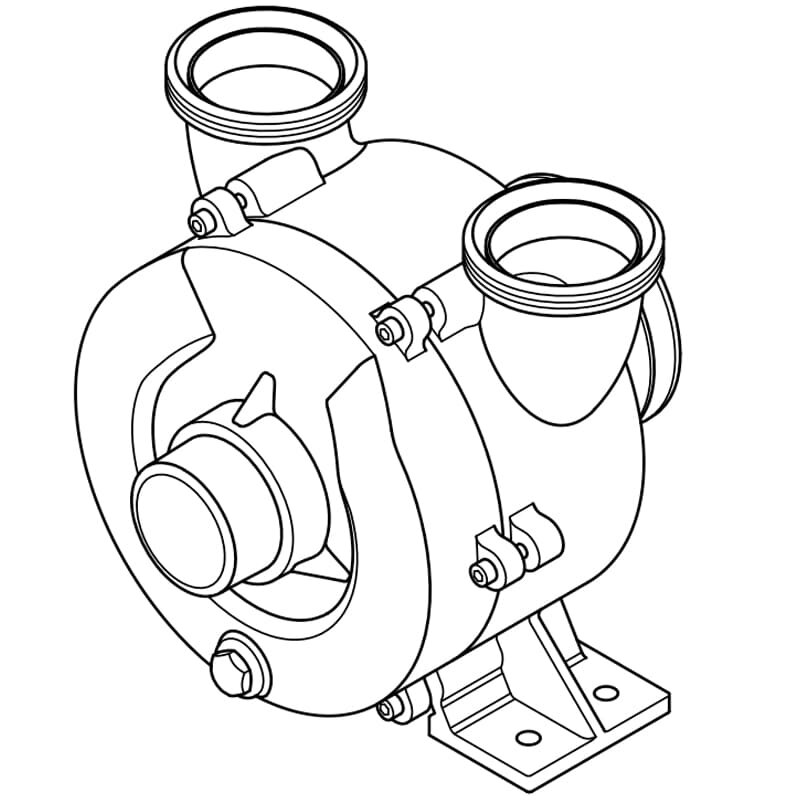 Flüssigkeitsringpumpe zum Abpumpen von Milch und Molke LIVERANI NAUTIC 80 Inox FM 12V, 900 l/min, AISI 316, ohne Motor
