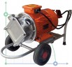 Bomba impulsora AlphaDynamic AD50/01/TR/DRP 2,6kW sobre carro, con protección contra funcionamiento en seco