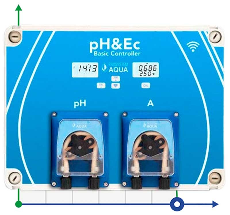 Automatisches pH&Ec-Steuergerät mit Wassertemperaturmessung und Düngemittelpumpe mit Wi-Fi