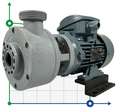 Насос пластиковый для перекачки химических веществ DiaPump PA1037 PP, 0,37 кВт, 3000 об/мин, 380В
