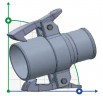 Ø63mm Partie A - Raccord Fileté Mâle 55mm - Tuyau Droit 2.2" - 3 Colliers
