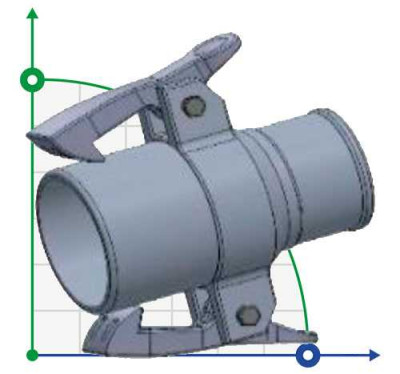 Ø63mm Parte A - Acoplamiento Rosca Macho 55mm - Manguera Recta 2.2" - 3 Abrazaderas