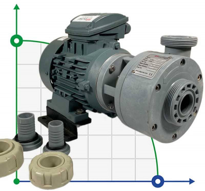 Plastikowa pomDiaPump PA chemiczna do przenoszenia kwasów DiaPump PA1075 PP, 0,75 kW, 3000 obr./min, 380 V