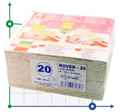 Papier filtracyjny ROVER 20, 20x20, 0,7 µm, nr. 25 pcs