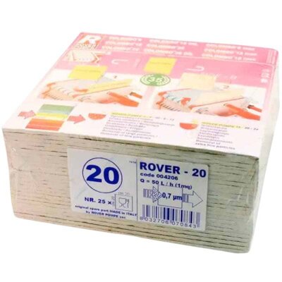 Фільтрувальний папір ROVER 20, 20x20, 0,7 µm, nr. 25 pcs