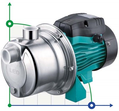 Self-priming centrifugal pump 0.9 kW Hmax 48m Qmax 60L / min (stainless steel) LEO 3.0