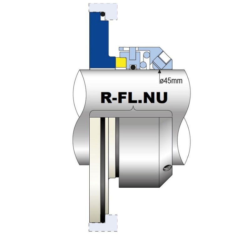 Уплотнение насоса FLYGT типа R-FL.NU 45 вал TC/TC, VITON, 304