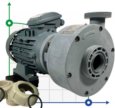 Насос пластиковый для кислот DiaPump PA2220 PP, 2,2 кВт, 3000 об/мин, 380В