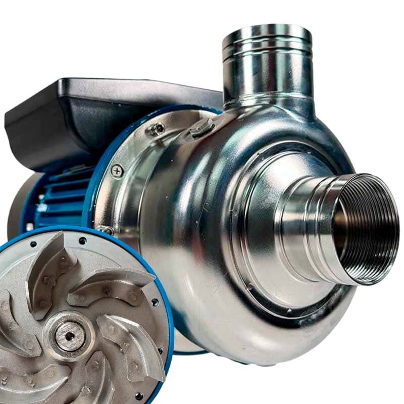 Pompe pour moût de bière avec malt TS300, 2,2 kW, AISI 304, 220 V/50 Hz, 2 900 tr/min avec turbine ouverte