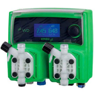 Pompe doseuse à double solénoïde EMEC WDPH RH 6-10 l/h, 7-3 bar avec panneau de commande