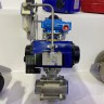 PN16 DN15 Шаровой резьбовой кран AISI 304, Seat PTFE с пневмоприводом двойного действия, пневморозпод. 5/2, катушка 24В, коробка концевых выкл.LS10
