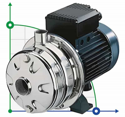 Bomba de acero inoxidable CBX/120, 0,9 kW, 4,8 m³/h, 48 m, 380 V/T, AISI 304 (EBARA 2CDX 70/12)