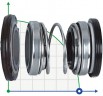 Двойное уплотнение вала насоса R-4702 45, SIC/SIC/SIC/SIC, NBR, 304