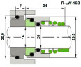 Уплотнение вала Lowara R-LW 16, B, SIC/CAR, VITON, 304