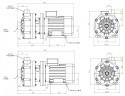 Poziomy pompa odśrodkowa MB 130, PVDF VITON wargi, A