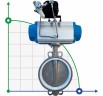 PN16 DN50 Задвижка Баттерфляй, корпус и диск AISI 304, PTFE с пневмоприводом двойного действия, позиционер 4-20MA