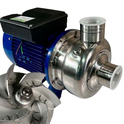 Kreiselpumpe BK50D, 0,37kW, AISI 304, 220V/50Hz, 2900 mit offenem Laufrad