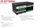 Lithium-iron-phosphate battery 25.6V 100Ah LiFePO4, LFP floor standing with EVE 3.2V 100Ah LiFePO4 grade A cells