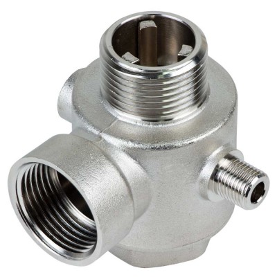 Соединитель пятиходовий + обратный клапан 80мм M1×F1×F1×M1/4×F1/4 Silver 480г Aquatica