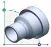 Ø63 mm Partie B - Raccord fileté femelle 55 mm - Tuyau coulissant 2,2 pouces