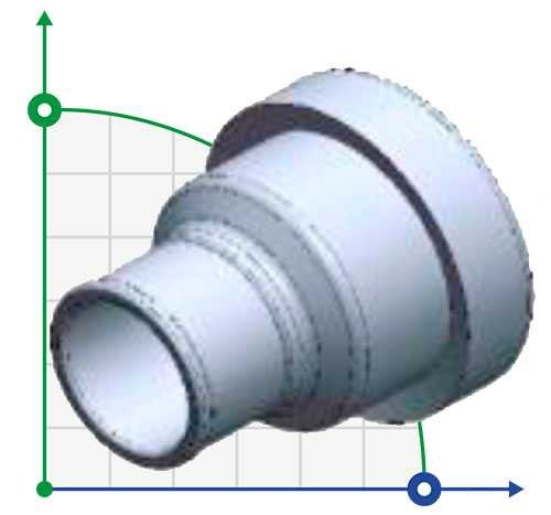 Ø63 mm Partie B - Raccord fileté femelle 55 mm - Tuyau coulissant 2,2 pouces