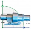 Ø63 mm Partie B - Raccord fileté femelle 55 mm - Tuyau coulissant 2,2 pouces