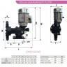 Насос дозировки гидроксида натрия AQUA MSA, AISI 316L, 49 л/ч, 12 бар, 0,37 кВт, 380В мембранный моторный