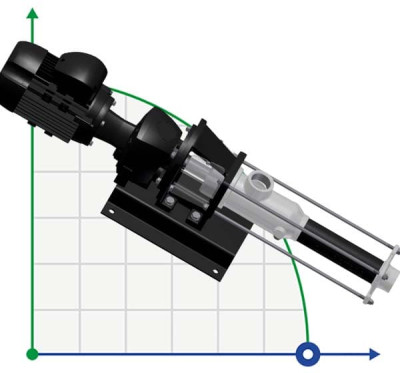 Гвинтовий насос Nova Rotors DN 05K2 з механічним регулюванням Motovario TXF 010 і мотор-редуктором