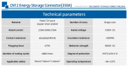 JC-CN12-S-01-T, 250 A, 1500 V DC-Anschlussbuchse für Energiespeichersysteme mit Durchgangsloch, orange