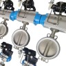 PN16 DN80 Задвижка Баттерфляй, корпус и диск AISI 304, PTFE с пневмоприводом двойного действия, позиционер 4-20MA