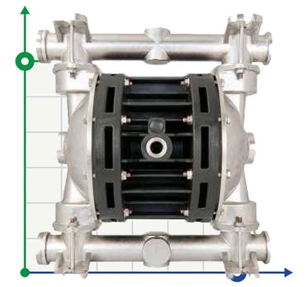 Pompe pneumatique à membrane BOXER 100 AISI316 IB100A-HTTAT-C