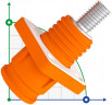 JC-CN06-S-01-LD, conector hembra de 120 A y 1000 V CC para sistemas de almacenamiento de energía tipo tornillo, naranja