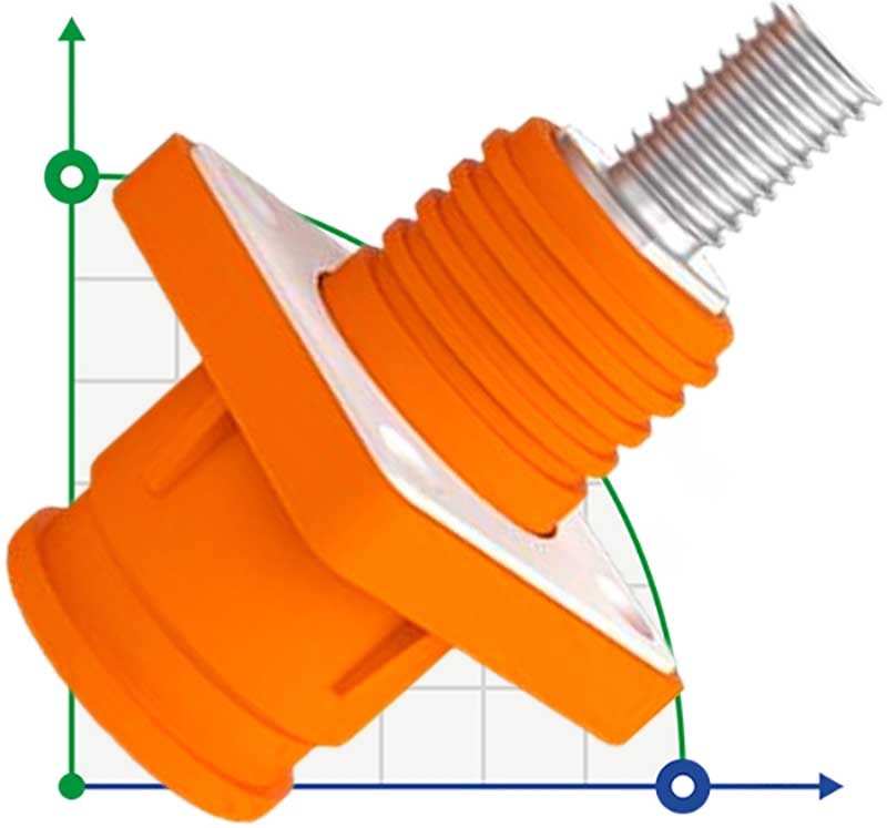 JC-CN06-S-01-LD, conector hembra de 120 A y 1000 V CC para sistemas de almacenamiento de energía tipo tornillo, naranja