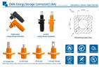 JC-CN06-S-01-LD, conector hembra de 120 A y 1000 V CC para sistemas de almacenamiento de energía tipo tornillo, naranja