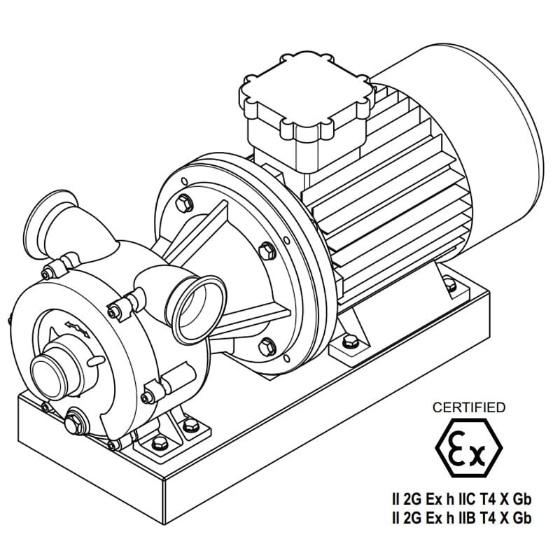 Flüssigkeitsring-Wirbelpumpe für den Schiffssektor LIVERANI GR ADPE NAUTIC 70, 500 l/min, TF 5,5 kW, 1400 U/min, 380 V, Ex, Bronze