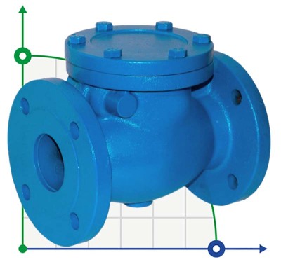 Зворотний фланцевий клапан з чавунним корпусом 19ч16бр DN350 PN16, ГОСТ