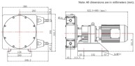 Индустриальный шланговый насос JXHIN-20-SS-NBR-P, 391 л/час, 0,55 кВт, 10 бар, 380В