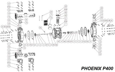 Dolny pierścień uszczelniający, PTFE, PHOENIX P400