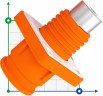 JC-CN14-S-01-LM, 350A, 1500V DC battery socket connector, nut type, orange