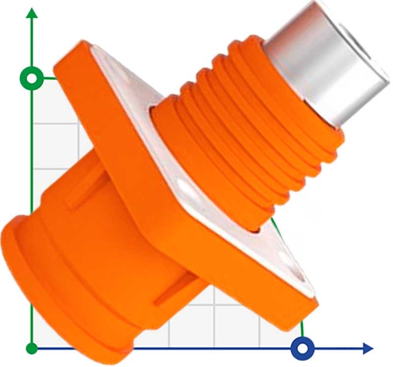 JC-CN14-S-01-LM, 350A, 1500V DC battery socket connector, nut type, orange