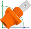 JC-CN06-S-01-M, 120 amperios, 1000 V CC, conector de batería, orificio roscado, naranja