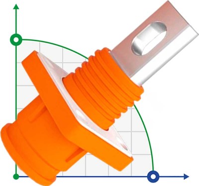 JC-CN14-S-01-T, 350A, prise de connecteur 1500V DC pour systèmes de stockage d'énergie, trou traversant, orange