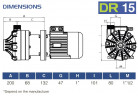 Хімічний відцентровий насос FLUIMAC DRAGON 15 PVDF, 1,1 кВт, 220В