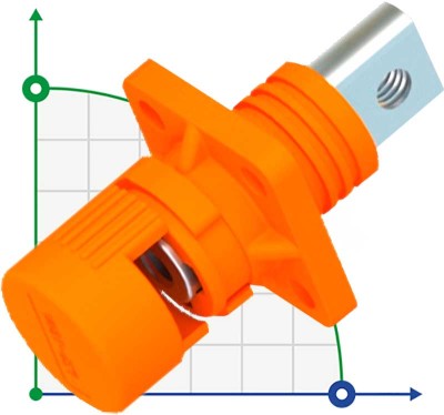 CN06-LSP120A-01-M, 120A, 1000V DC Connecteur à boulon Trou fileté, Orange