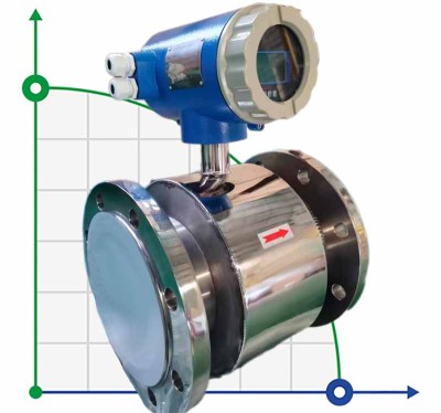 DN80 Débitmètre électromagnétique LDG PN16 (mélange d'alcool 8-10%) 0...50 m3/h, 4-20mA+RS485, acier inoxydable AISI316, revêtement PTFE