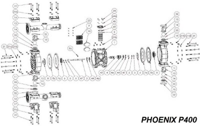 Locking ring for pneumatic exchanger, STEEL, PHOENIX P400