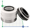 Торцевое уплотнение PTFE сильфонное R-WB2R 55, SIC/SIC, PTFE, 304