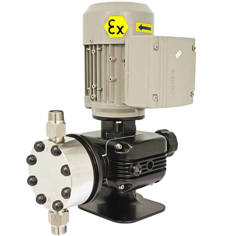 Мембранный моторный дозирующий насос высокого давления EMEC серии PRIUS D 50Hz ATEX 2G/2D (взрывозащищенный) 1,5-170 л/ч, 100-20 бар